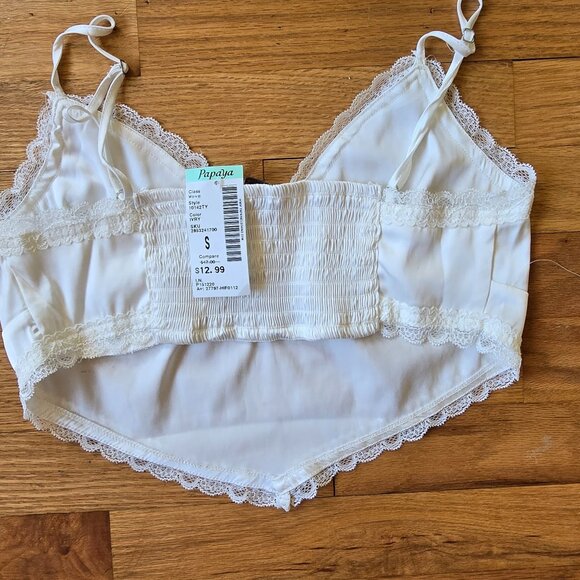 NWT Love Tree Ivory Lace Cami (Sz S) - Picture 3 of 4